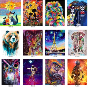 Kit éducatif DIY à succès, motifs d'<span class=keywords><strong>animaux</strong></span> abstraits, peinture au diamant à l'huile de lion 30x40 - Product Image 6