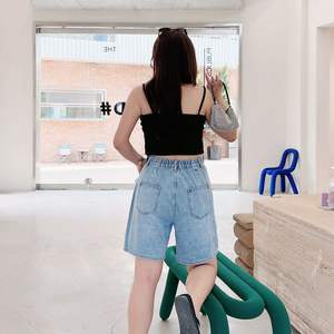 Débardeur pour femmes grandes tailles, couleur unie, en coton tricoté, camisole, sous-vêtement avec étiquette N8327 - Product Image 1