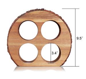 लाल वाइन बार रैक के साथ कस्टम लकड़ी की अलमारियां प्राकृतिक छाल के साथ कस्टम लकड़ी काउंटरटॉप वाइन रैक - Product Image 3