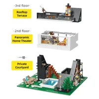 Jie Star 89158 2026 Villa casa arquitectura ladrillo modelo adulto Street View Modular regalos creativos para adultos juegos de bloques de construcción