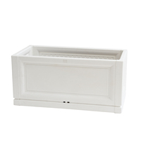 Pot de plantes de fleurs rectangulaire, boîte en plastique, grand jardin de pièces