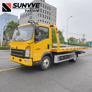 Camion de dépannage Sinotruk HOWO neuf et d'occasion, 5 tonnes, avec treuil, plateforme, roues relevables, plateau plat - Product Image 1