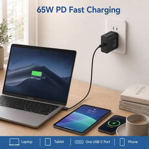 <span class=keywords><strong>Cargador</strong></span> USB C PD Compacto GaN de 65W con Certificación OEM CE ROHS UKCA ETL CCC, Adaptador de Corriente de Carga Rápida para Múltiples Dispositivos, para el Mercado de la UE, EE. UU., Reino Unido y China - Product Image 5