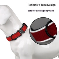 Collier pour chien en nylon avec bande réfléchissante, réglable pour les races petites/moyennes/grandes - Sangle douce et confortable pour le cou