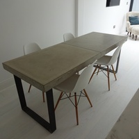 Tables de cuisine et de salle à manger rectangulaires en béton au design personnalisé, durables, pour l'intérieur et l'extérieur, ensembles de tables de pique-nique, décoration extérieure d'hôtel