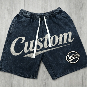 Pantalones Jogger Personalizados de Algodón de Alta Calidad, Lavado Ácido, Rotos, Holgados, con Cordón, Tejidos, Estilo Vintage, Deportivos, Hasta la Rodilla, con Pedrería para Hombre - Product Image 1