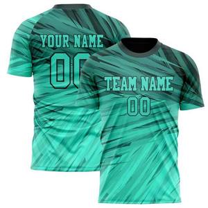 เสื้อฟุตบอลออกแบบเองได้ สำหรับทีมกีฬาชาย พิมพ์ลายโลโก้แบบซับลิเมชั่น คอวี แขนสั้น แห้งเร็ว ระบายอากาศได้ดี ทรงหลวม ผลิตจากโพลีเอสเตอร์ 100% - Product Image 4