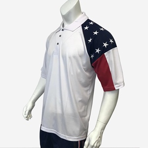 Couleur rouge prêt à expédier polos à manches courtes pour hommes Graphic Stretch Casual American Patriotic Raglan Golf Polos pour hommes - Product Image 6