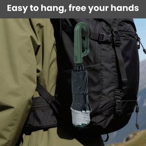 Eco - Friendly UPF 50+ Folding Umbrella Convenient Affordable Umbrella with Bag <b>Hook</b> - Product Image 3