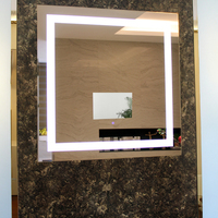 Miroir de salle de bain moderne sans cadre avec éclairage frontal LED Smart TV 3000-6000K, interrupteur tactile, indice de protection IP44, haut de gamme pour hôtel