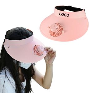 Gorra Visera Refrescante al por Mayor con Logotipo Personalizado, Visera de Verano Portátil Blanca con Ventilador para Mujer - Product Image 2
