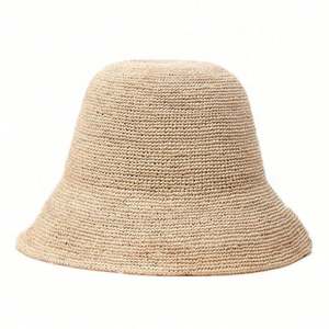 Chapeau Bob Personnalisable en Paille de Raphia de Madagascar, Crocheté, pour Femme – Idéal Plage, Soleil, Été, Décontracté, Pêche, Voyage - Product Image 1