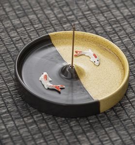 Plato de cerámica de pez Palo santo, placa de leña <span class=keywords><strong>peruana</strong></span>, soporte base, bandeja contenedora para bendición, relajación, meditación - Product Image 5