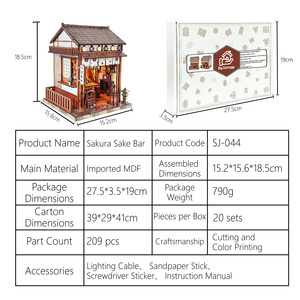 Kit DIY de maison miniature sur le thème du Japon, puzzle en bois 3D, modèle de construction de maison miniature, découpe laser, artisanat, diorama japonais, cadeau - Product Image 4