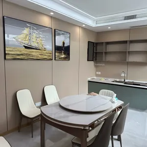 Living Room Ambiente Amigável Moderno Fácil Instalar Impermeável Wpc Painéis De Parede