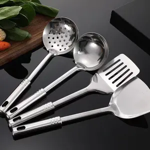 4 Piece Stainless Steel 410 Cooking Utensils Kitchen Utensils Kitchenware Cooking Utensils Kitchen Soup Ladle Skimmer Turner