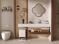 Chine One Stop Shopping Compostage Smart Toilette Lavabo Sanitaire Suite Salle De Bains Miroir et Pomme De Douche Accessoires De Salle De Bains