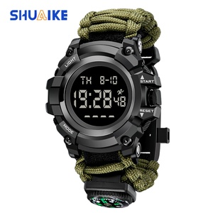 Montre-bracelet numérique sportive Shuaike 925 camouflage noir et vert pour hommes, prix de gros, vente chaude - Product Image 5