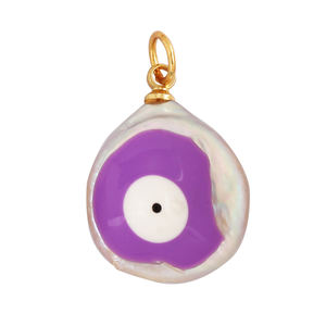 Colgante único colorido turco mal suerte ojo encanto, naturaleza agua dulce perla DIY pulsera collar componentes suministros L34 - Product Image 5