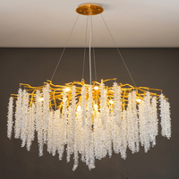 Lustre en cristal en forme de branche d'arbre, style post-moderne, luxe, design moderne, salon, salle à manger, art décoratif tendance