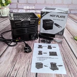 Vente directe usine – <span class=keywords><strong>Plaque</strong></span> <span class=keywords><strong>chauffante</strong></span> portable en acier inoxydable dépoli pour charbon de bois et tabac, four de chauffage au carbone 1000W 220V - Product Image 2