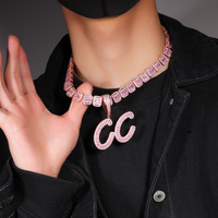 Collier personnalisé avec pendentif lettre en spirale, bijoux hip-hop en zircon cubique pour hommes et femmes, chaîne à maillons pour fêtes, livraison directe