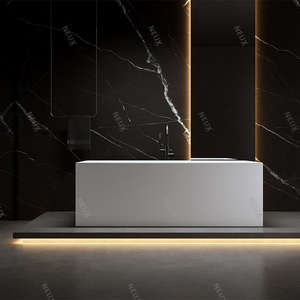 Vente en gros d'hôtel <span class=keywords><strong>Baignoire</strong></span> intérieure autoportante carrée en acrylique blanc moderne - Product Image 5