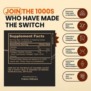 Poudre de collagène personnalisée avec supplément de peptides de collagène hydrolysé pour adultes - Product Image 4