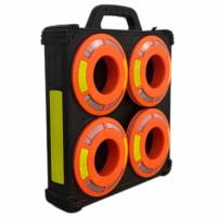 Lampes de sécurité routière à LED RGB à base magnétique pour la construction, lot de 8, synchronisation séquentielle, feux de signalisation routière