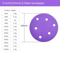 Disque de ponçage à boucle auto-agrippante souple violet haute efficacité 125 mm pour la réparation de peinture automobile et le traitement du céramique et du métal sur meuleuse