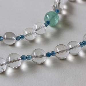 Wholesale Natural Devil Blue Aquamarine Clear Quartz Necklace 4-16mm Gradient Size Beaded Cooling Energy Crystal Necklace - Product Image 2