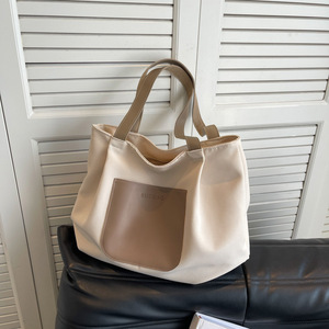 Bolsa de Lona Feminina 2025 Grande Capacidade com Fecho de Zíper Casual para Estudantes Bolsa de Ombro Diagonal Atacado - Product Image 1