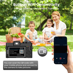 Meilleur appareil <span class=keywords><strong>photo</strong></span> numérique instantané sans miroir 48MP 4K avec capteur 1/2.3 pouces, zoom numérique 16x et Wi-Fi pour le vlogging de voyage - Product Image 6