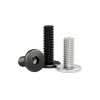 Vis à tête plate ultra-mince en acier inoxydable 304, finition naturelle, A2-70, vis à tête hexagonale zinguée noire, métrique M2-M8, fixation électronique