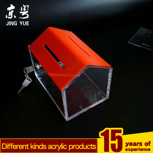 Factory Custom Design House Shape Acrylic <b>Plastic</b> Church Money Cash Fundraising Collection <b>Donation</b> <b>Boxes</b> Acrylic Charity Box - Product Image 3