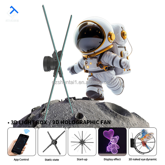 Factory Advertising Machine Projector WIFI APP 42cm 3d Fan Holographic Display HD LED Holographic Display 3D Hologram Fan