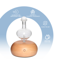 Diffuseur d'huiles essentielles sans eau, à brancher, avec base en bois, nébulisation 25 ml