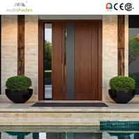 Porte d'entrée battante de sécurité en acier et aluminium à double vitrage de qualité supérieure avec serrure intelligente pour hôtels et appartements