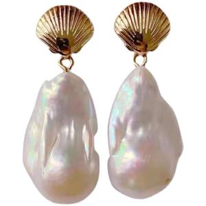 S925 Silver Ear Studs DIY Pearl Accessories Empty Support Shell with 10-15mm Round <b>Beads</b> 21319 <b>Flexible</b> Ear Studs - Product Image 5