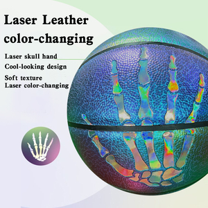 Pallone da <span class=keywords><strong>Basket</strong></span> Personalizzato Adwek No.7, in Pelle PU Laser, Cambio Colore Fluorescente, Camera d'Aria in Gomma Butilica, Durevole per <span class=keywords><strong>Partite</strong></span> - Product Image 3