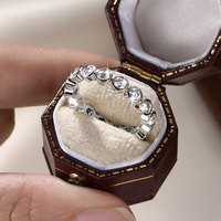 Nouvelle bague de mode en forme de bulle, sertie clos, cadeau de mariage ou d'anniversaire, bague en moissanite de 3 mm, bague éternité empilable pour femme
