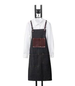 Grembiule Senza Maniche in Denim e Tela per Caffetteria, Fiorista, Parrucchiere, Ristorante, Bar - Unisex NIU WEI LI BC1067 - Product Image 3