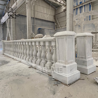 BLVE Villa Design Moderne Sculpté À La Main En Marbre Blanc Balustrade Balcon Rampes Et Balustrades En Pierre Poteau