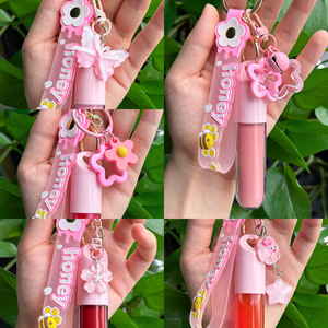 <span class=keywords><strong>Gloss</strong></span> à lèvres hydratant portable végétalien mignon avec logo personnalisé, non collant, avec porte-clés, marque privée, taille <span class=keywords><strong>de</strong></span> voyage, rouge à lèvres liquide brillant - Product Image 3