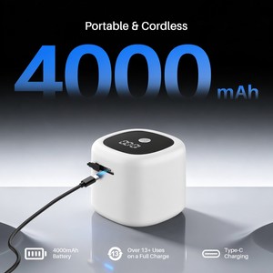 เครื่องทำความสะอาดอัลตราโซนิกไร้สายแบบพกพา 4000mAh ชาร์จด้วย Type-C พร้อมหน้าจอดิจิตอล สำหรับใช้ในครัวเรือน สำหรับเครื่องจัดฟัน รีเทนเนอร์ และอื่นๆ - Product Image 6