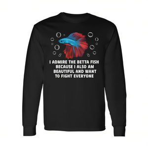 T-shirt a maniche lunghe per gli amanti dei pesci Betta, per gli appassionati di Betta Splendens - Product Image 3