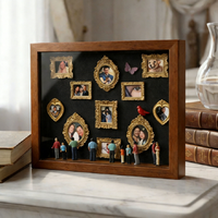 Boîte décorative vintage pour mini cadres photo sur le thème des couples, présentoir combiné pour cadres photo
