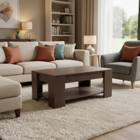 Table basse moderne multifonctionnelle portable, réglable en hauteur, avec plateau relevable, en bois écologique, pliable, avec rangement pour le salon