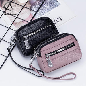 Andong Ladies Mini <b>Small</b> Bag Coin Purse Real Cowhide Large Capacity Double Zipper Clutch <b>Wallet</b> Pocket <b>Women</b> Purses - Product Image 5