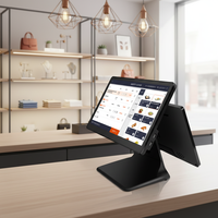Terminal de point de vente à double écran tactile avec affichage double face 15 15,6 pouces 256 Go WiFi6 Win11